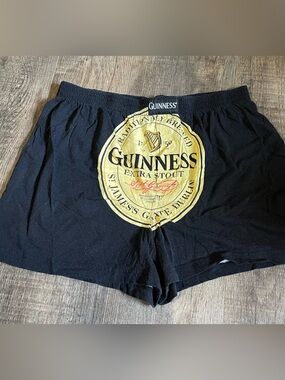 Guinness Official Men's Black Boxer Shorts Mens X-Large Logo Beer